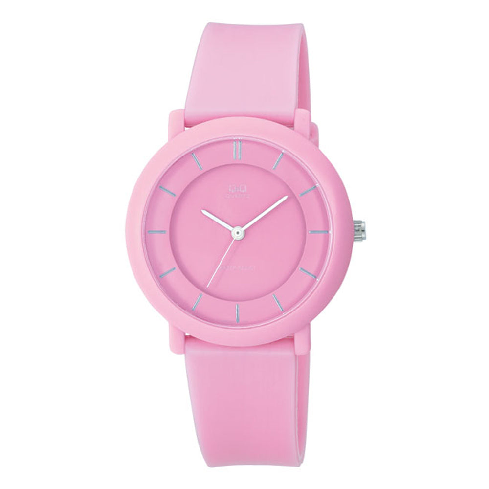 Reloj de pulsera con correa de Resina Rosado con esfera de color Rosado con estilo Fashion resistencia al agua de 50metros