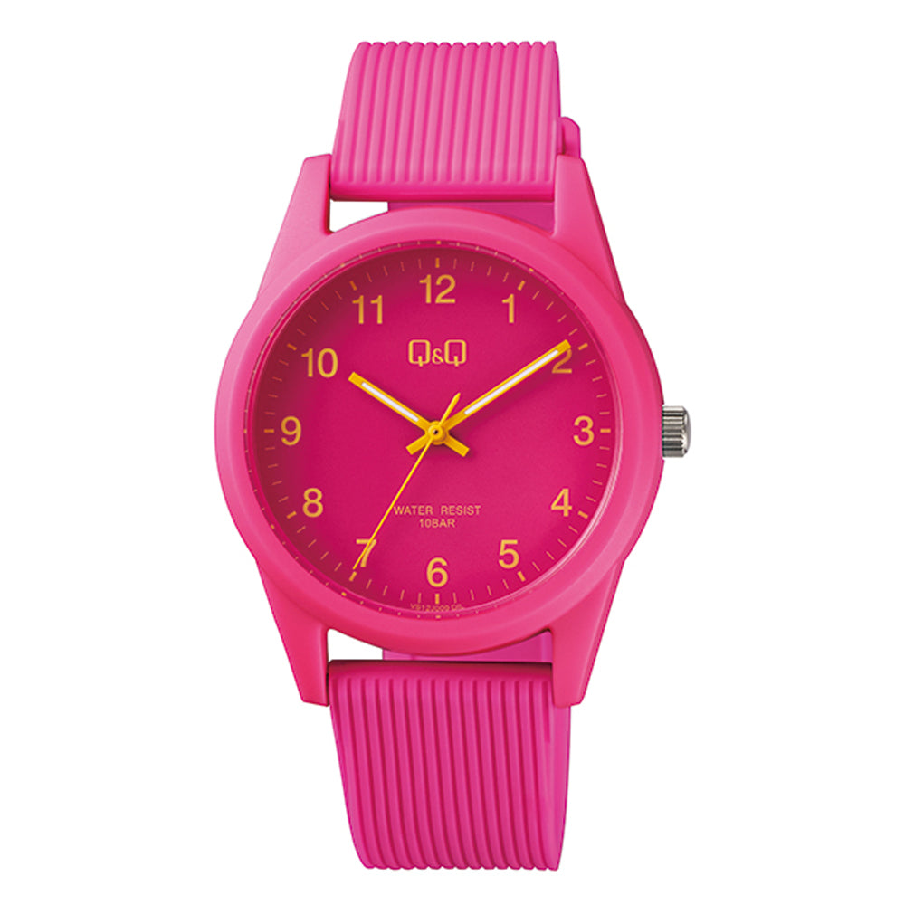 Reloj de pulsera con correa de Resina Rosado con esfera de color Rosado con estilo Fashion resistencia al agua de 100metros