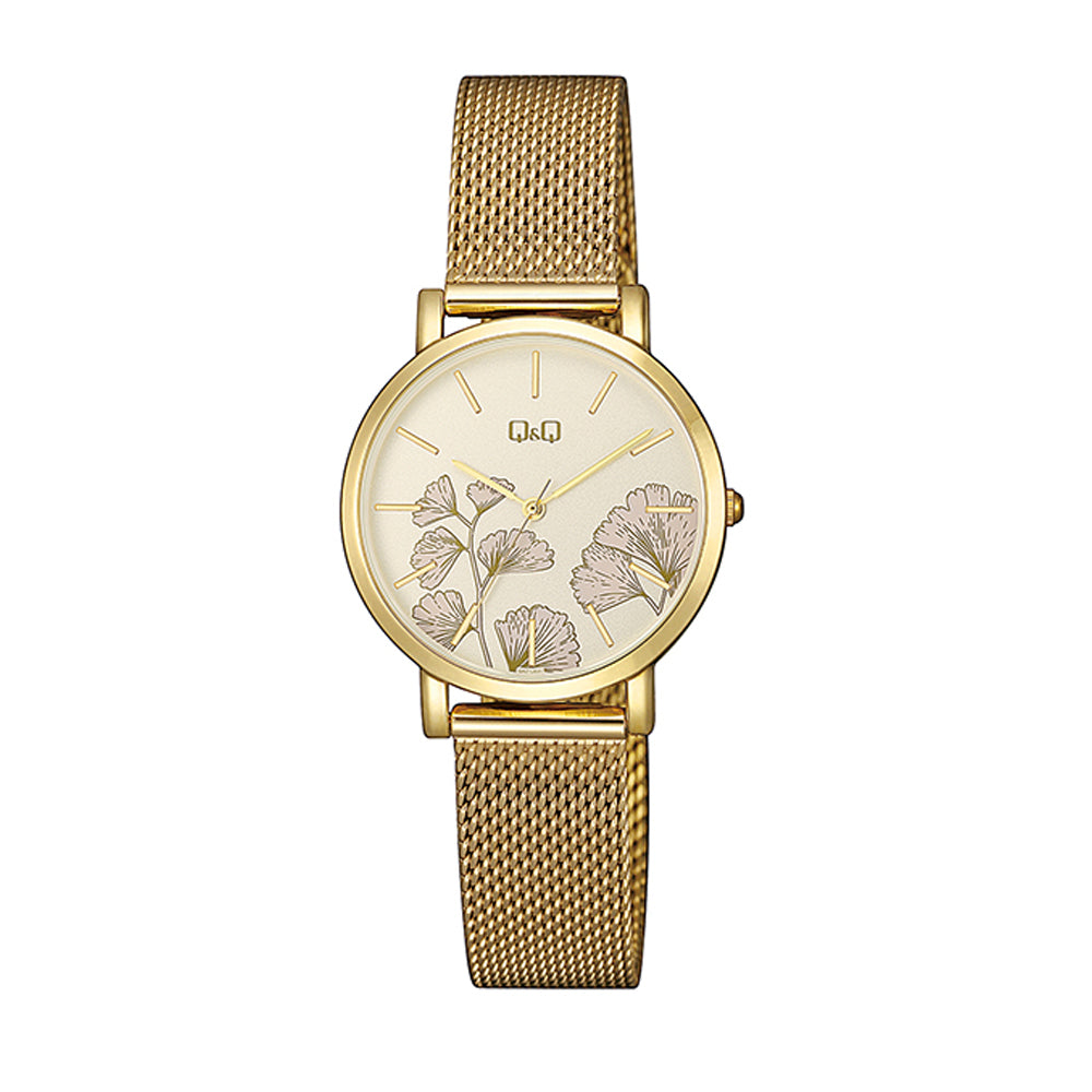 Reloj de pulsera con correa de Acero inoxidable Dorado con esfera de color Dorado con estilo Fashion resistencia al agua de 30 metros