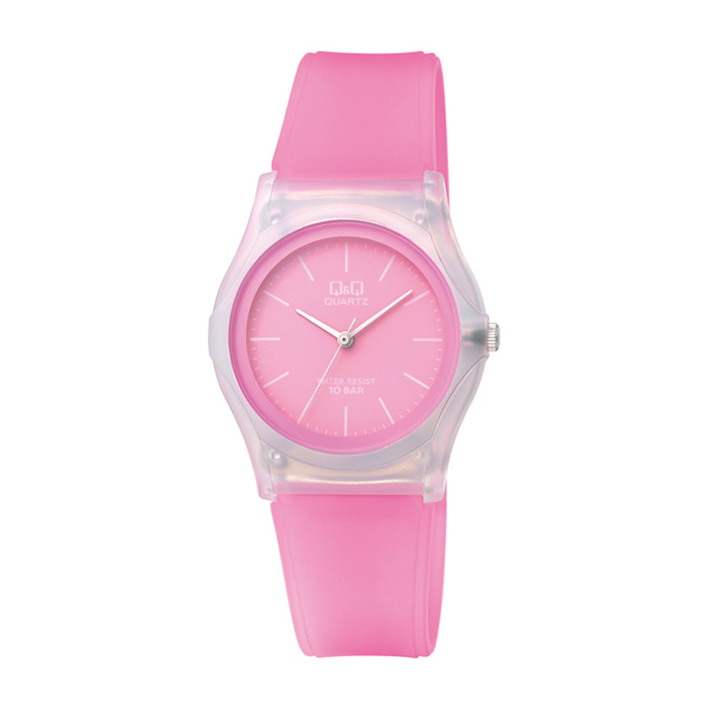 Reloj de pulsera con correa de Resina Rosado con esfera de color Rosado con estilo Fashion resistencia al agua de 100metros