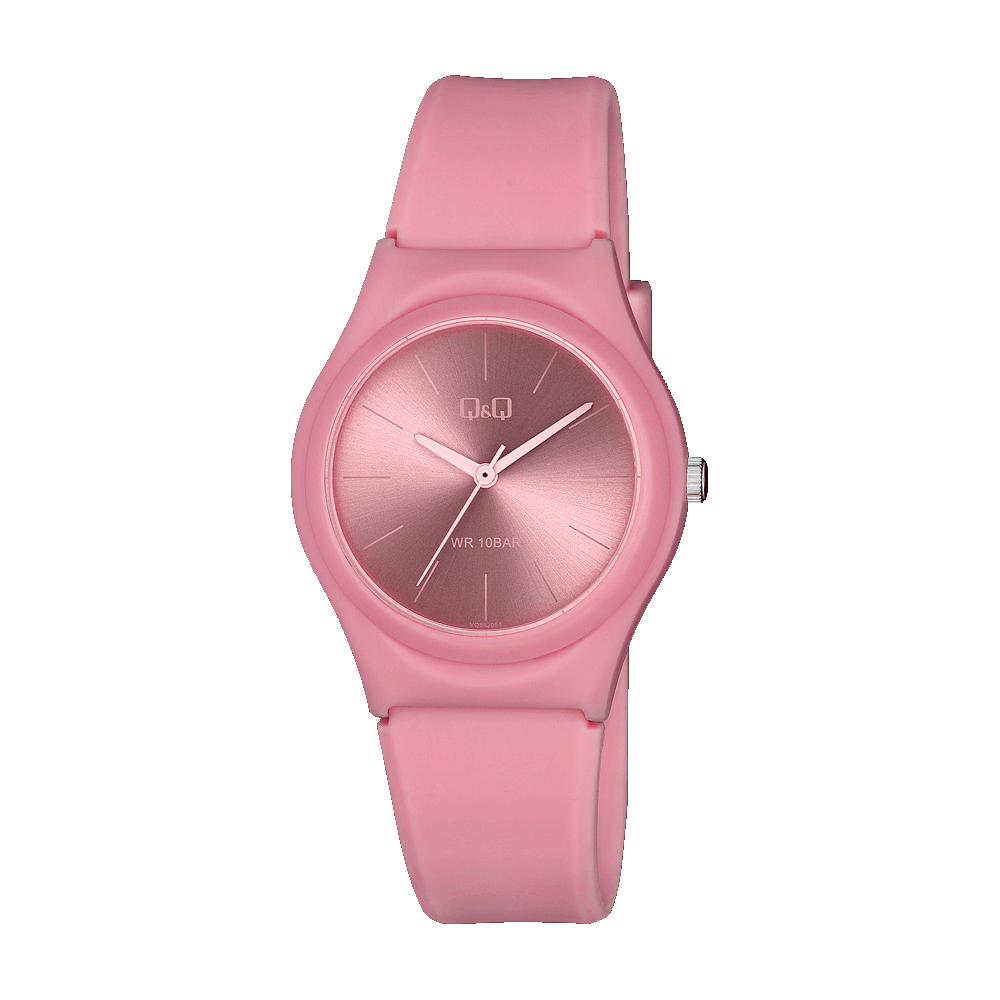 Reloj de pulsera con correa de Resina Rosado con esfera de color Rosado con estilo Fashion resistencia al agua de 100metros