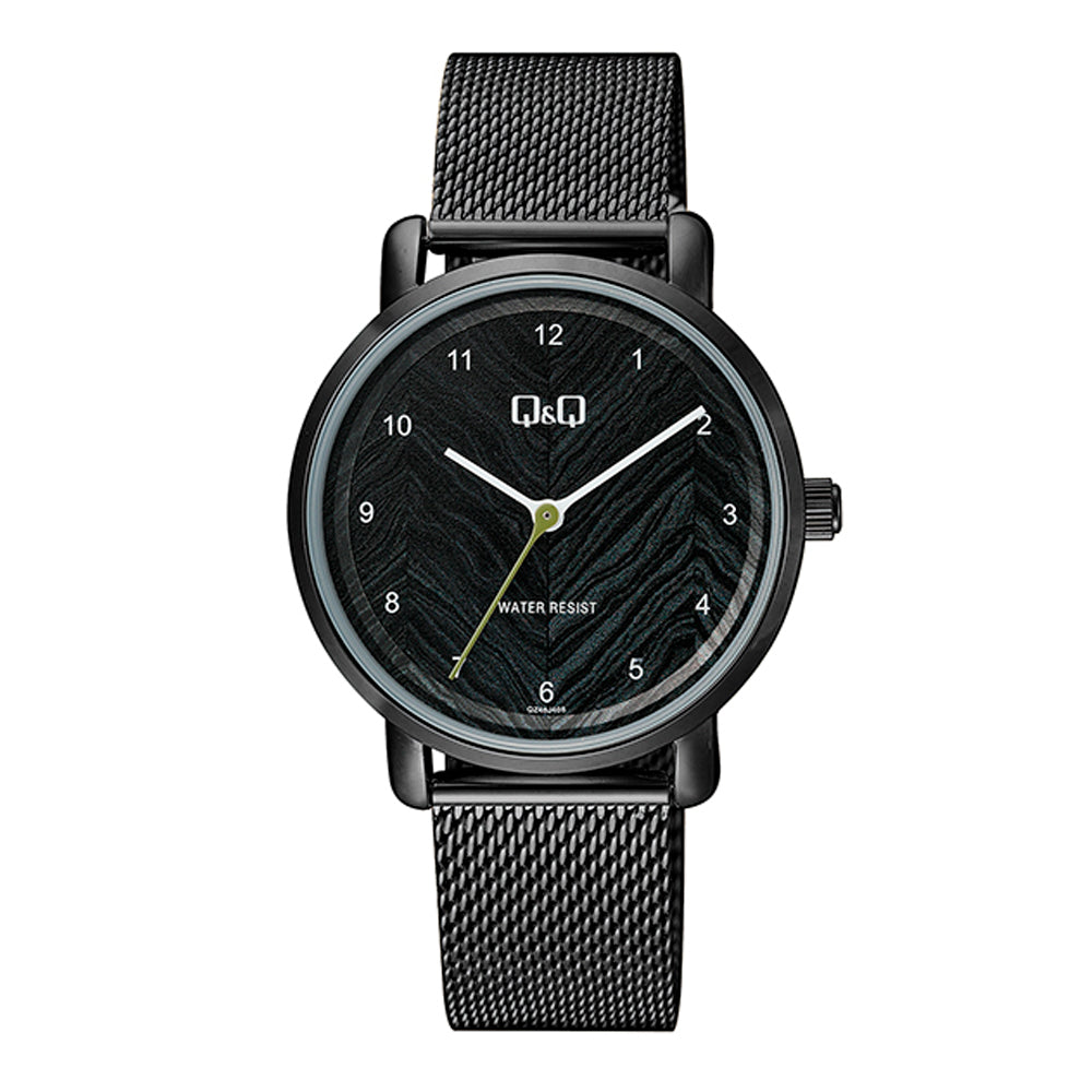 Reloj de pulsera con correa de Acero inoxidable Negro con esfera de color Negro con estilo Fashion resistencia al agua de 30 metros