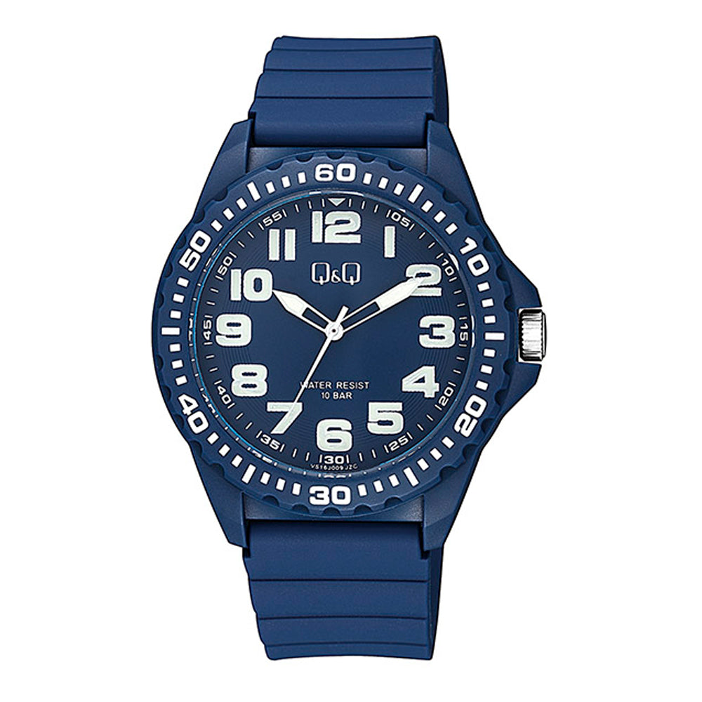 Reloj de pulsera con correa de Resina Azul con esfera de color Azul con estilo Fashion resistencia al agua de 100metros
