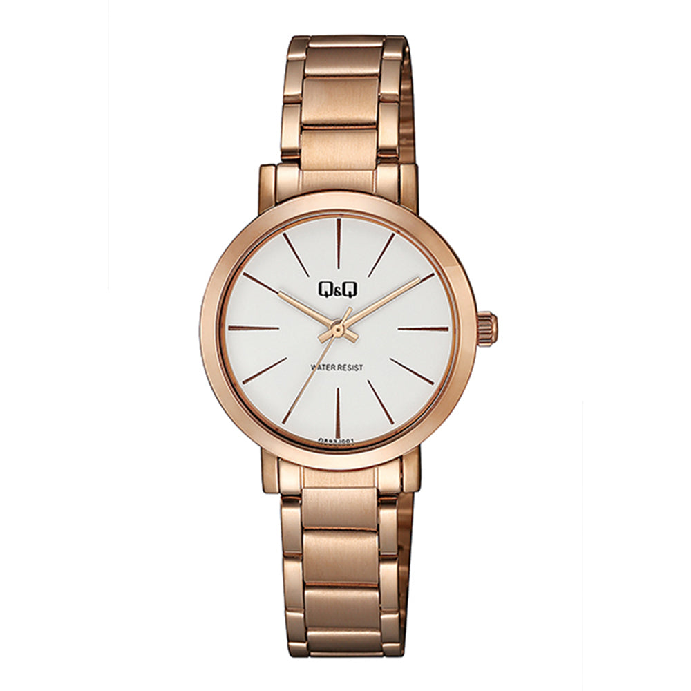 Reloj de pulsera con correa de Acero inoxidable Oro Rosa con esfera de color Oro rosa con estilo Fashion resistencia al agua de 30 metros