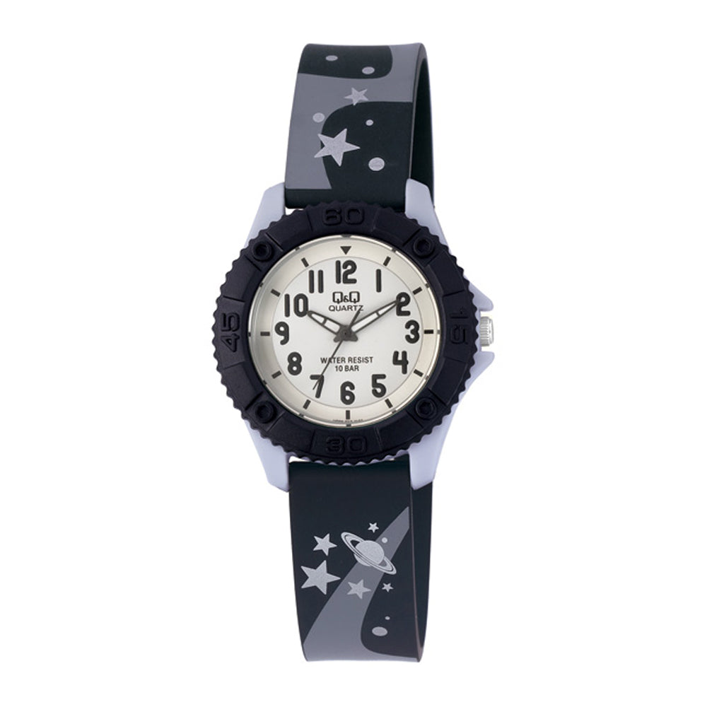 Reloj de pulsera con correa de Resina Negro con esfera de color Blanco con estilo Fashion resistencia al agua de 100metros