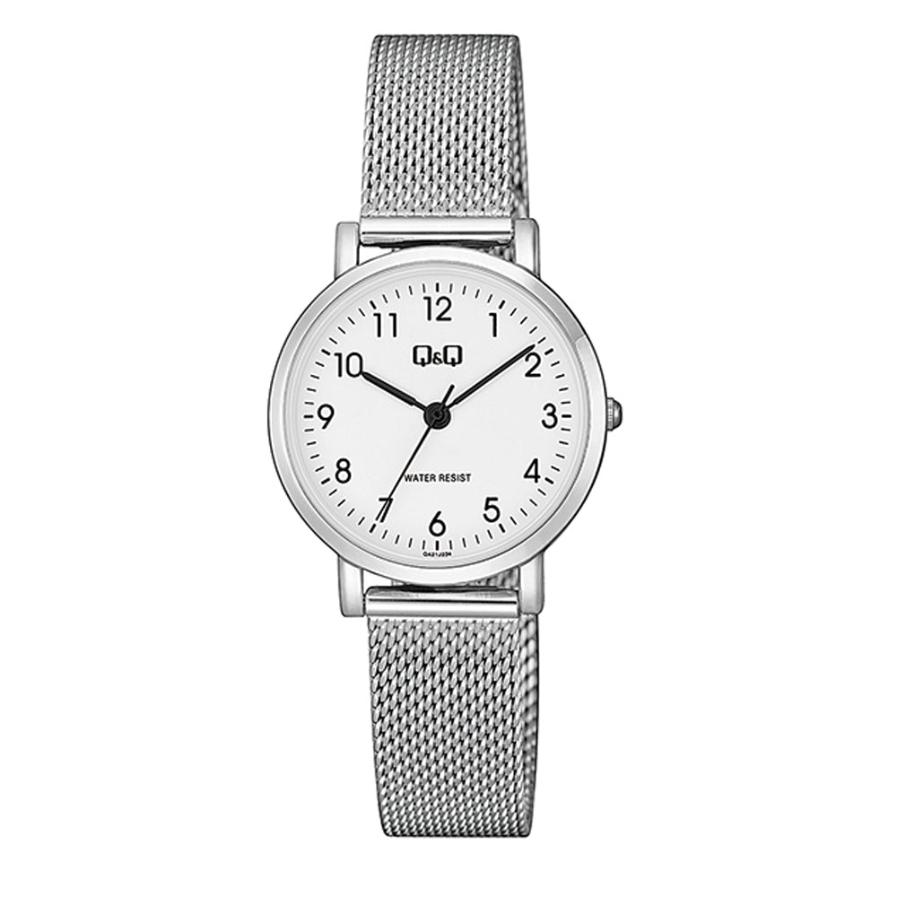 Reloj de pulsera con correa de Acero inoxidable Plateado con esfera de color Blanco con estilo Fashion resistencia al agua de 30 metros