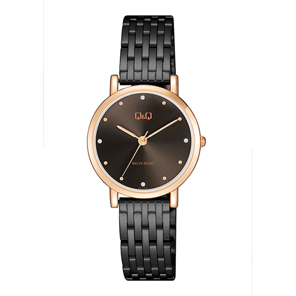 Reloj de pulsera con correa de Acero inoxidable Negro con esfera de color Negro con estilo Fashion resistencia al agua de 30 metros