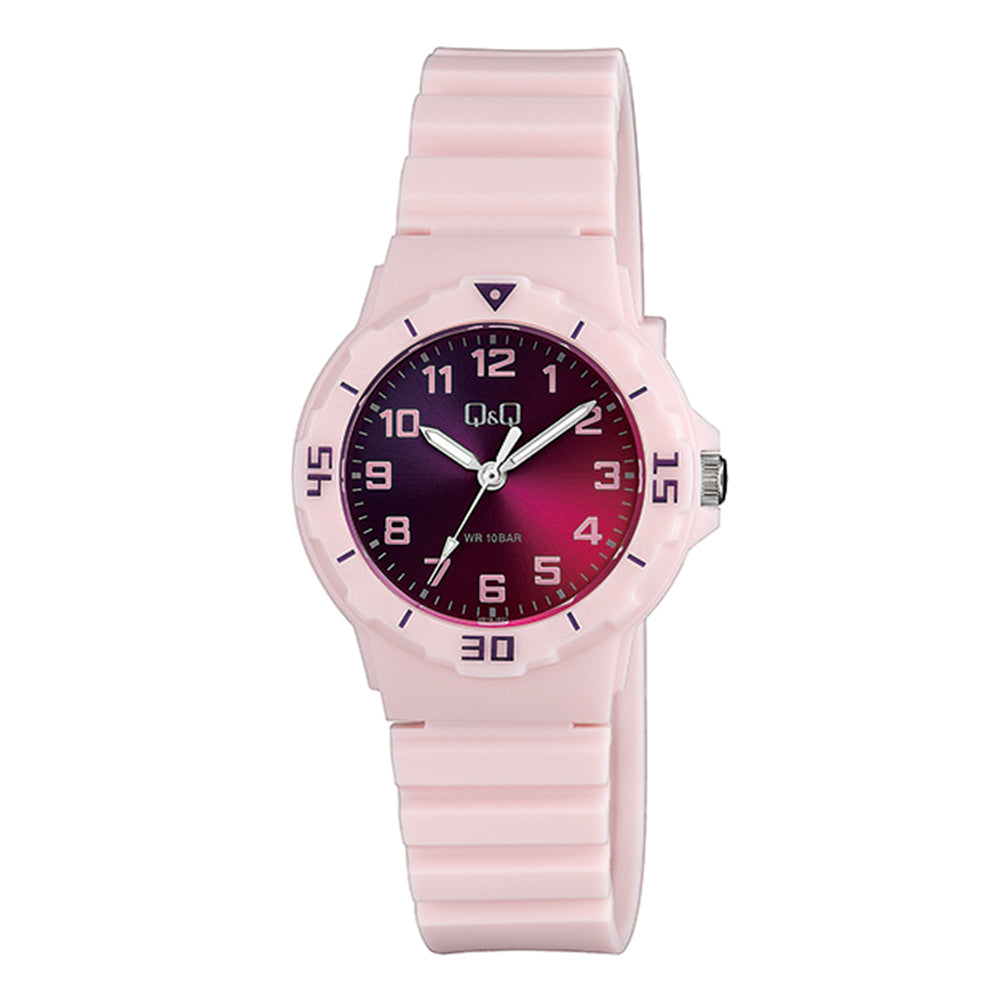 Reloj de pulsera con correa de Resina Rosado con esfera de color Rosado con estilo Fashion resistencia al agua de 100metros