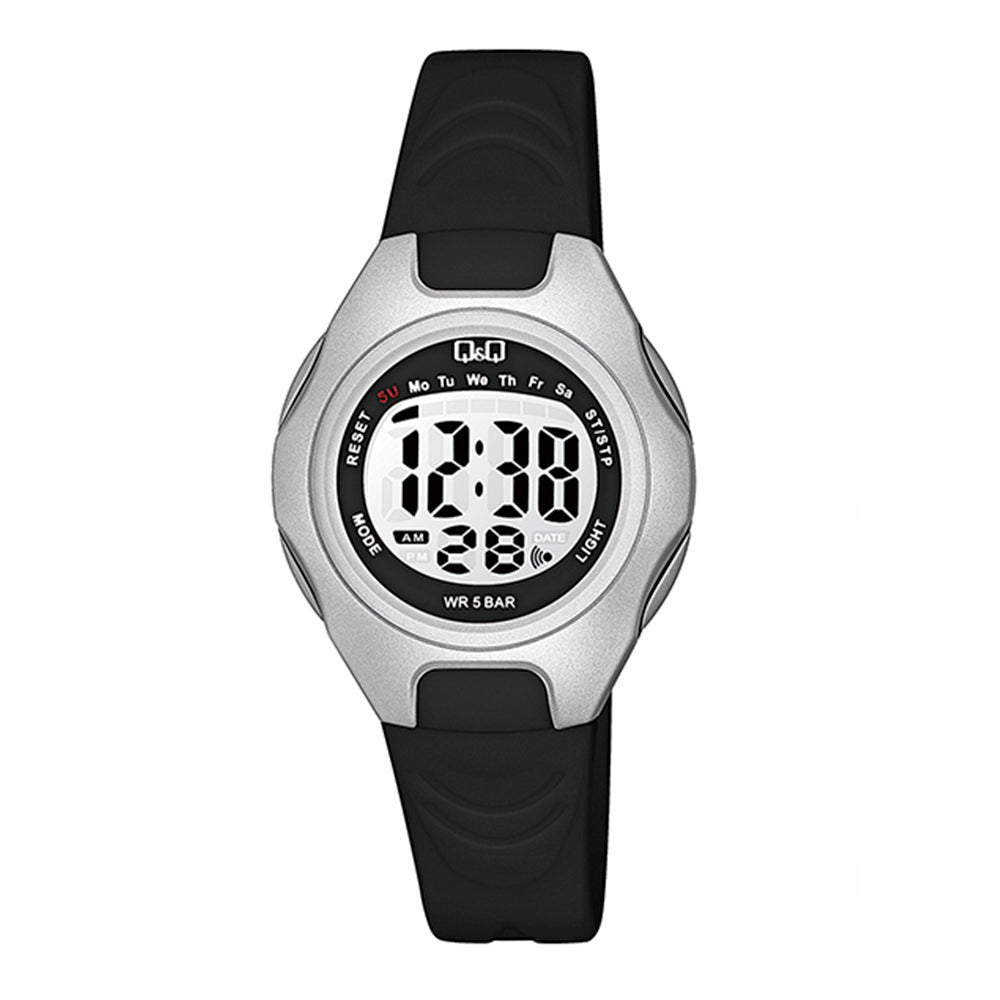 Reloj de pulsera con correa de Resina Negro con esfera de color Gris con estilo Deportivo resistencia al agua de 50metros