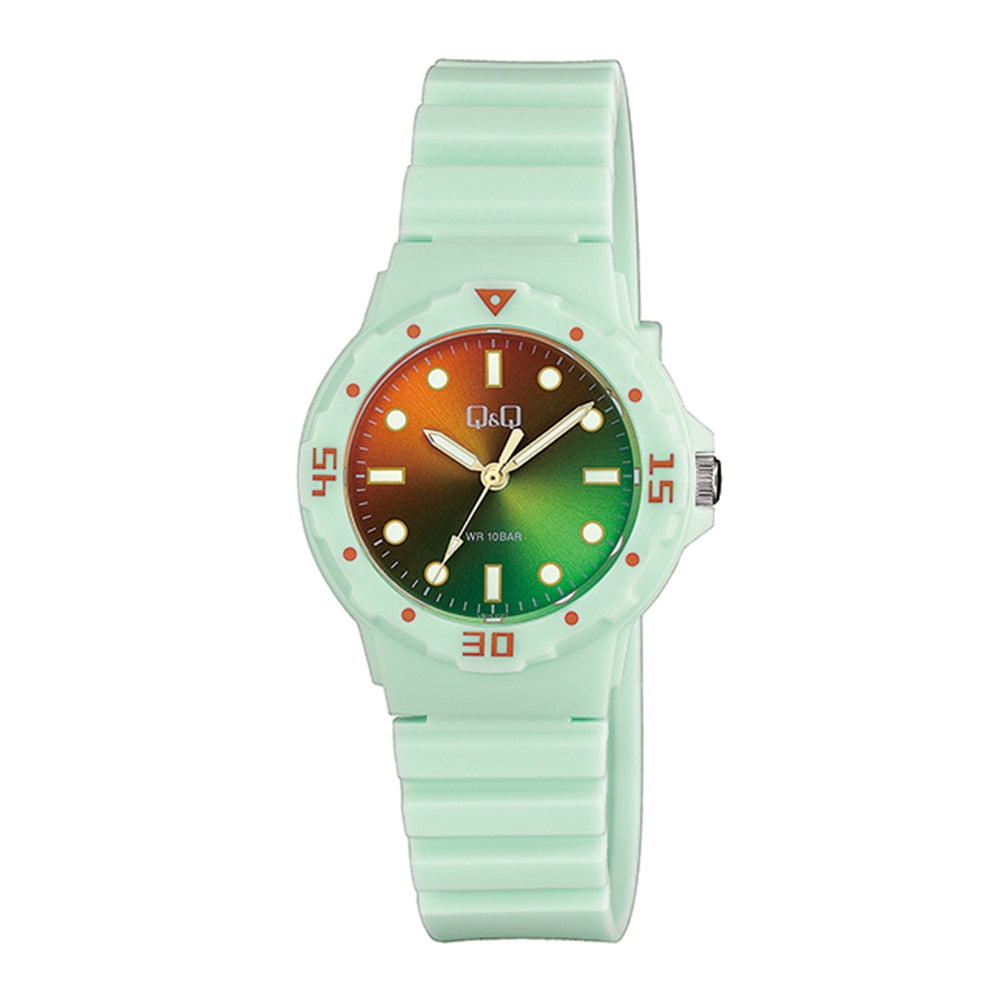 Reloj de pulsera con correa de Resina Verde con esfera de color Camuflaje con estilo Fashion resistencia al agua de 100metros