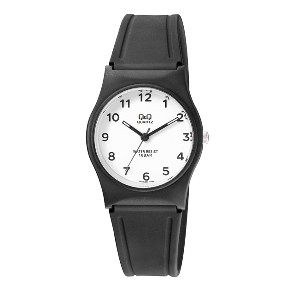 Reloj de pulsera con correa de Resina Negro con esfera de color Blanco con estilo Fashion resistencia al agua de 100metros