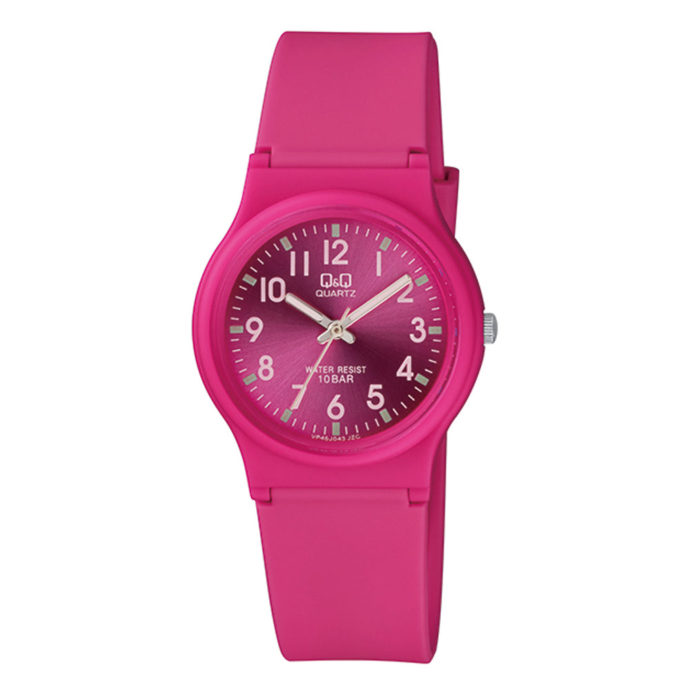 Reloj de pulsera con correa de Resina Rosado con esfera de color Rosado con estilo Fashion resistencia al agua de 100metros