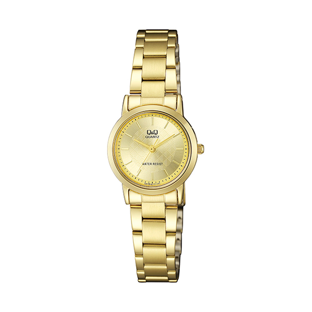 Reloj de pulsera con correa de Acero Inoxidable Dorado con esfera de color Dorado con estilo Casual resistencia al agua de 30 metros