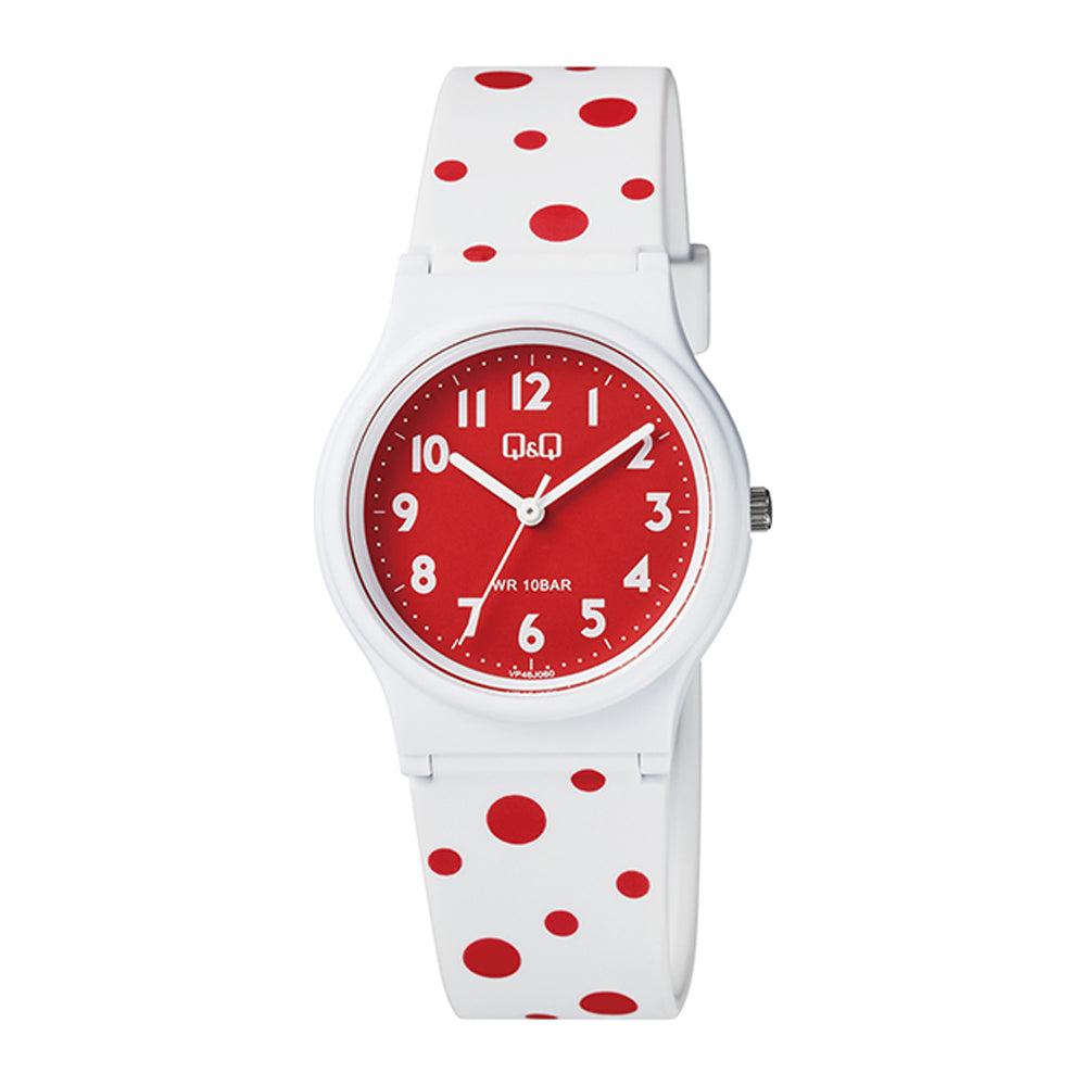 Reloj de pulsera con correa de Resina Blanco con esfera de color Rojo con estilo Fashion resistencia al agua de 100metros