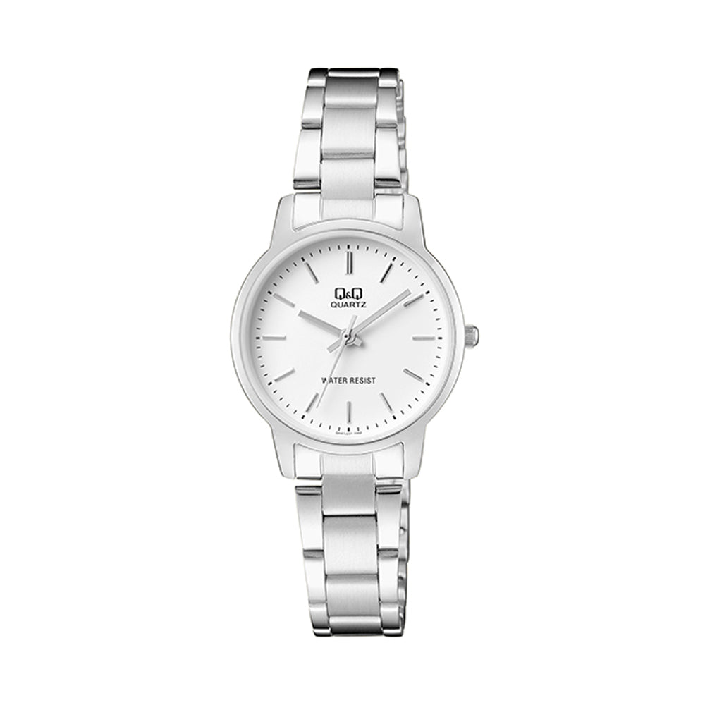 Reloj de pulsera con correa de Acero inoxidable Plateado con esfera de color Blanco con estilo Casual resistencia al agua de 30 metros