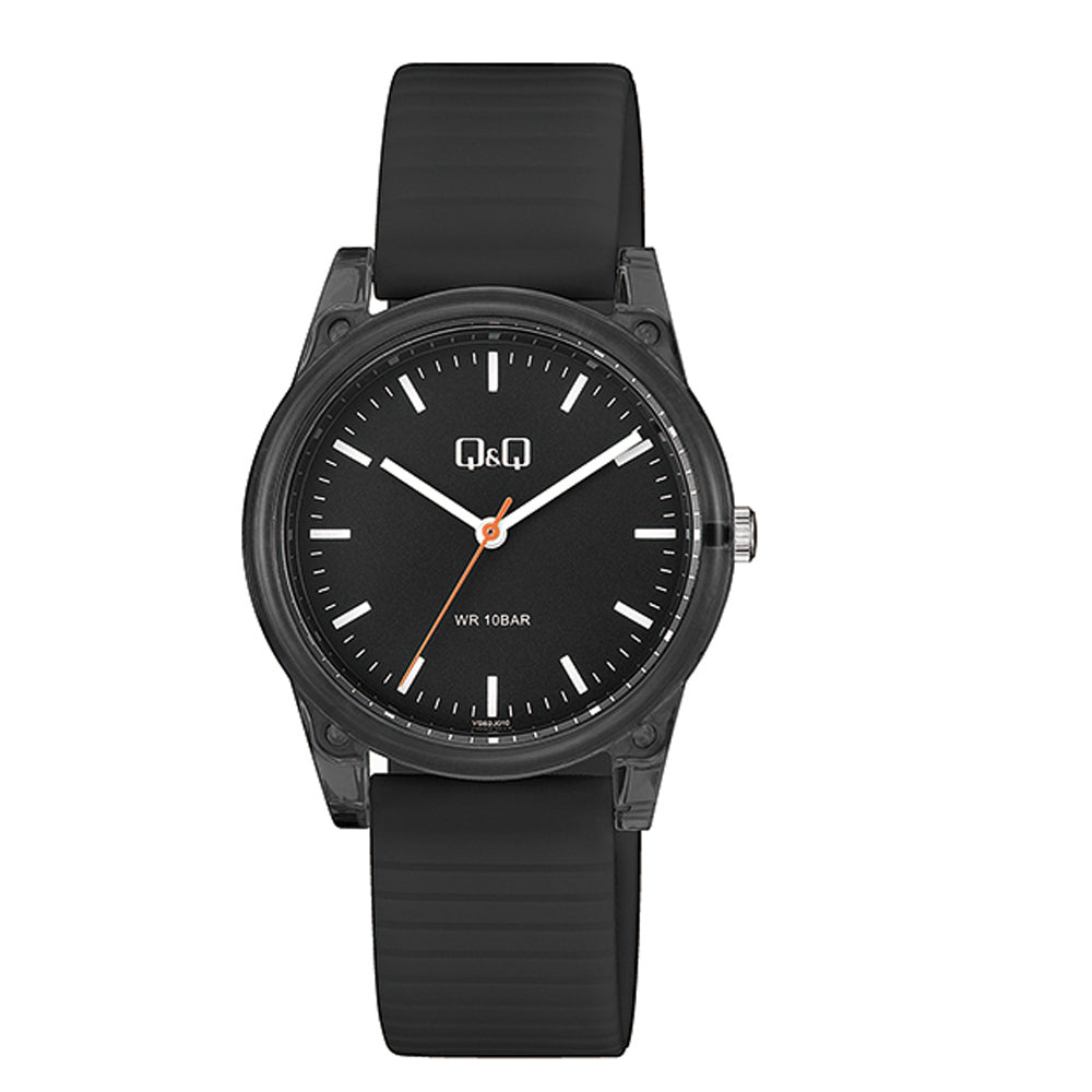 Reloj de pulsera con correa de Resina Negro con esfera de color Negro con estilo Fashion resistencia al agua de 100metros