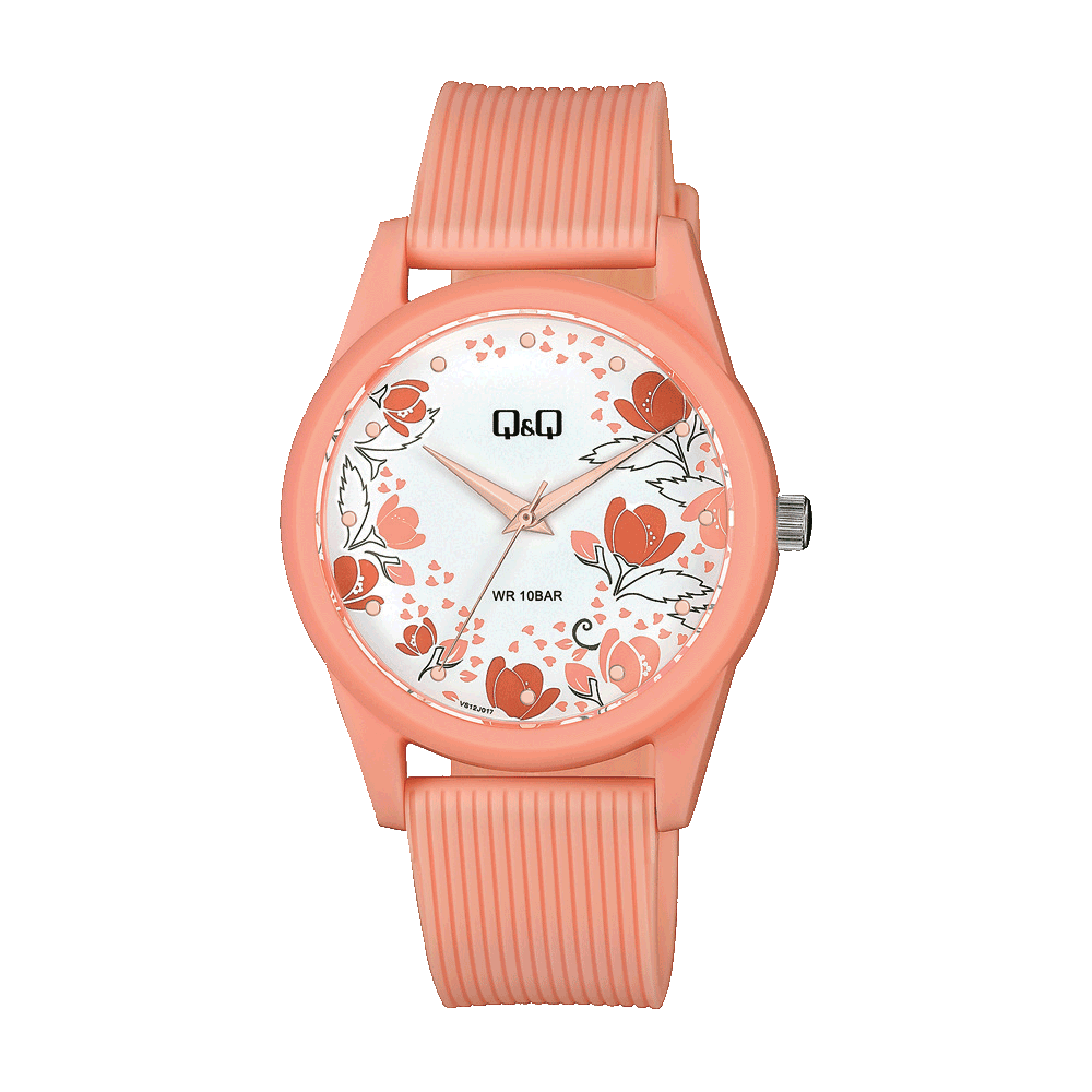 Reloj de pulsera con correa de Resina Rosado con esfera de color Rosado con estilo Fashion resistencia al agua de 100metros