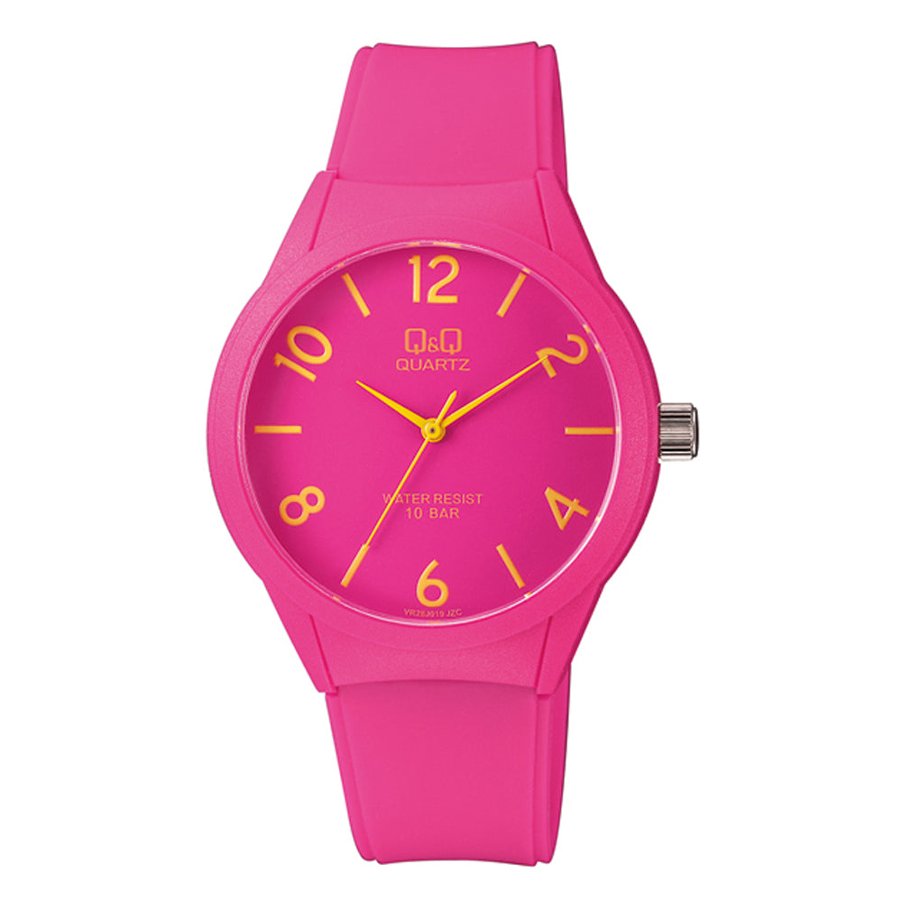 Reloj de pulsera con correa de Resina Rosado con esfera de color Rosado con estilo Fashion resistencia al agua de 100metros