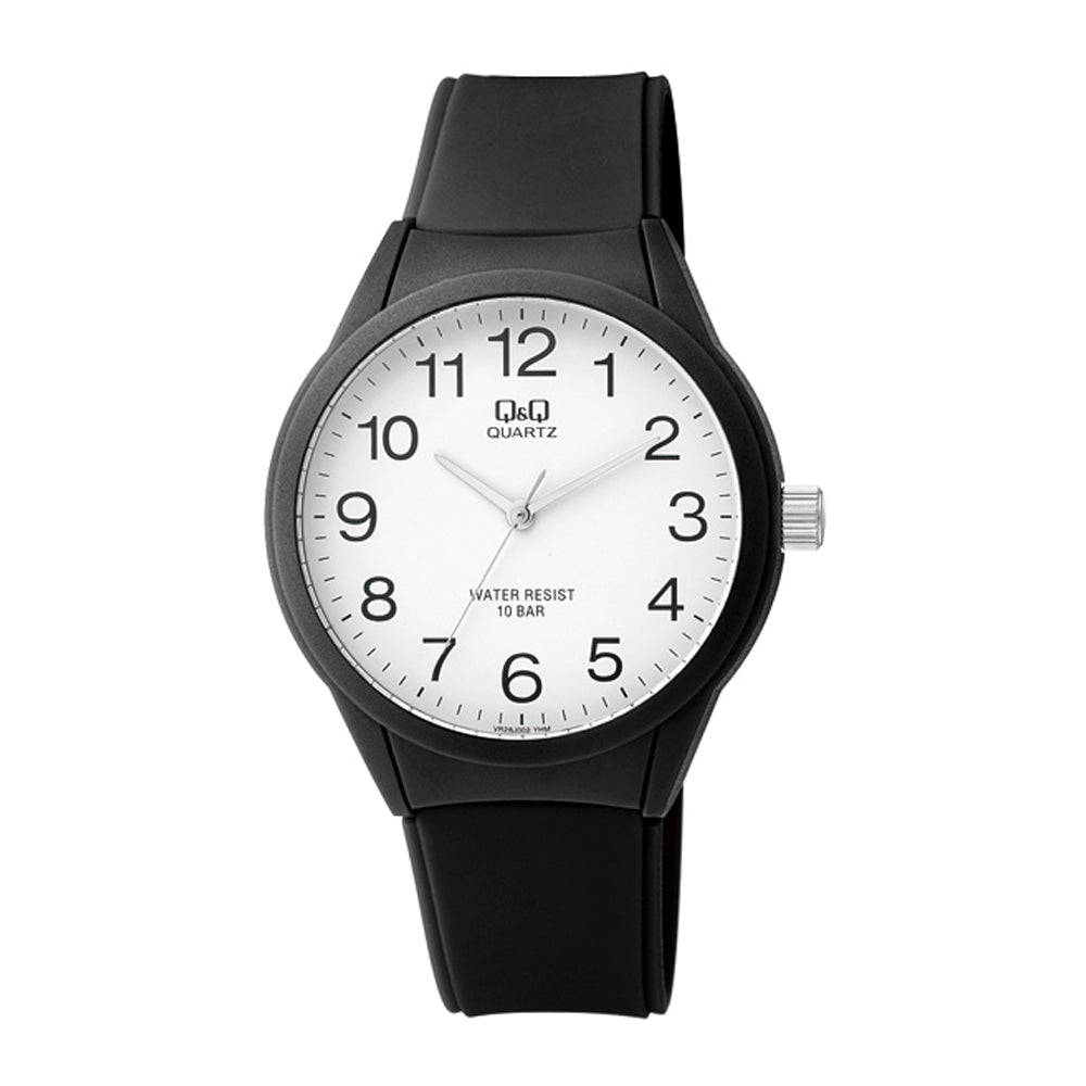 Reloj de pulsera con correa de Resina Negro con esfera de color Blanco con estilo Fashion resistencia al agua de 100metros