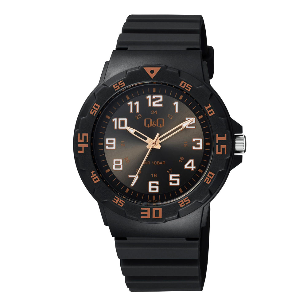 Reloj de pulsera con correa de Resina Negro con esfera de color Negro con estilo Deportivo resistencia al agua de 100metros