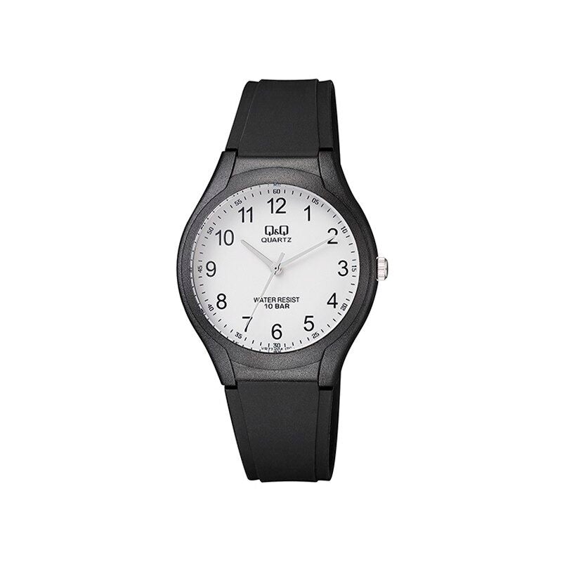 Reloj de pulsera con correa de Resina Negro con esfera de color Blanco con estilo Fashion resistencia al agua de 100metros