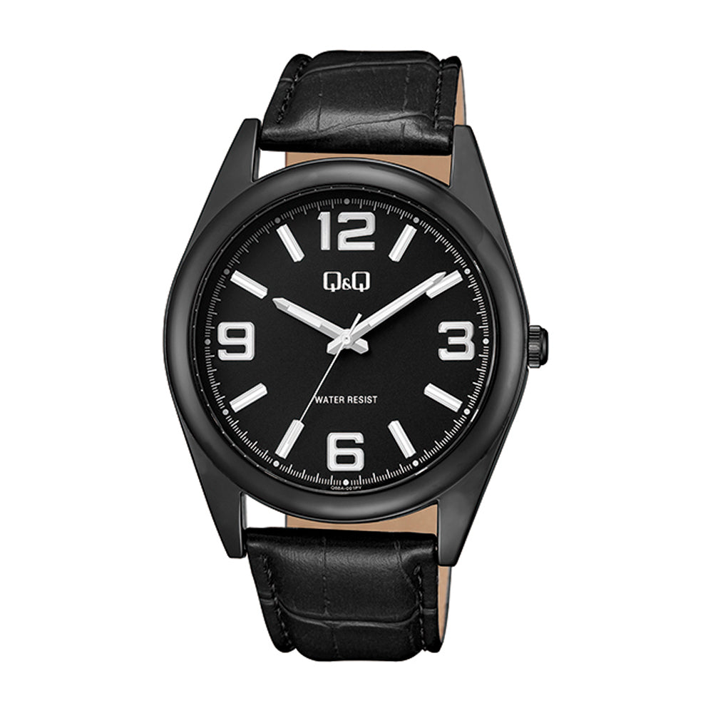 Reloj de pulsera con correa de Piel Sintética Negro con esfera de color Negro con estilo Casual resistencia al agua de 30 metros