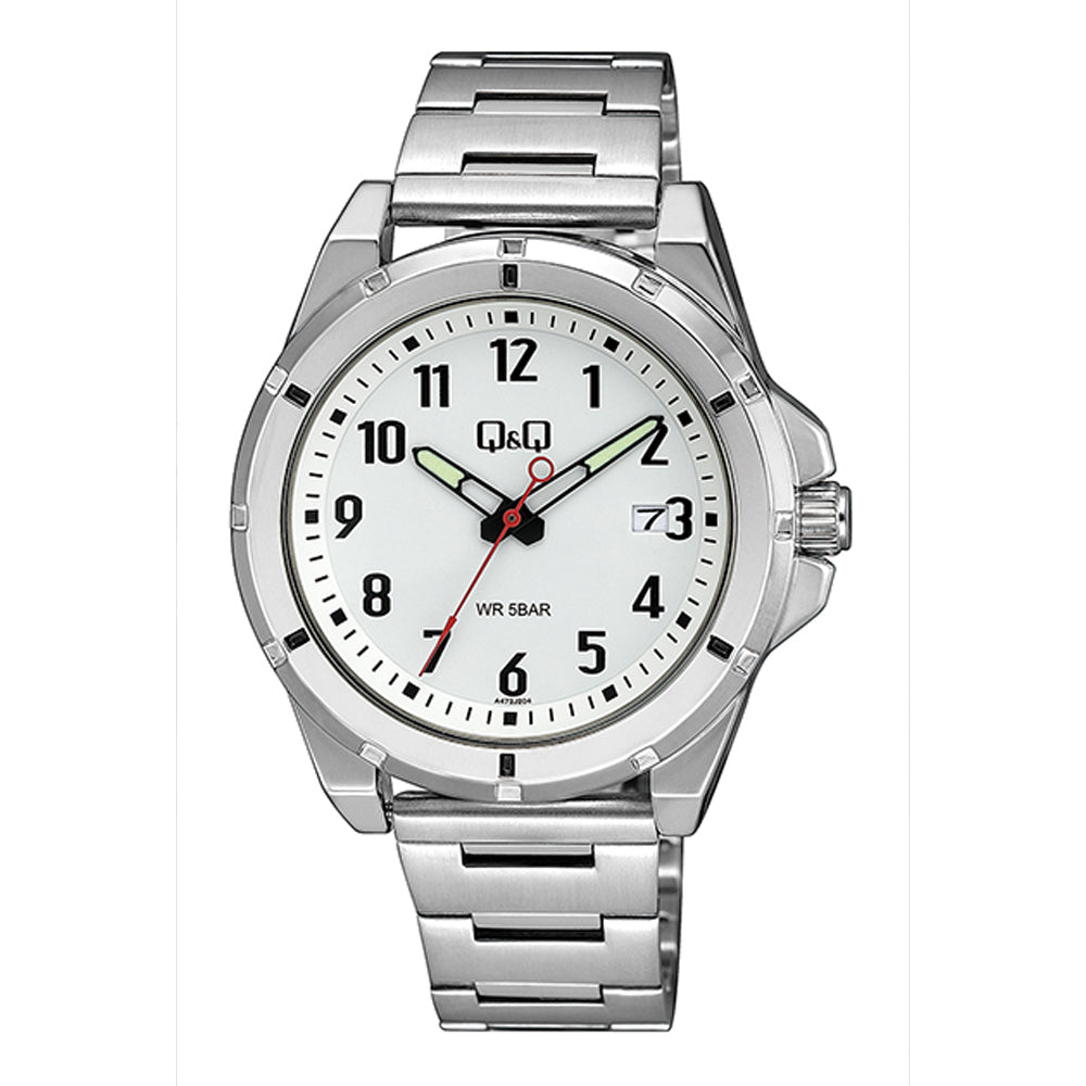 Reloj de pulsera con correa de Acero inoxidable Plateado con esfera de color Blanco con estilo Fashion resistencia al agua de 50metros