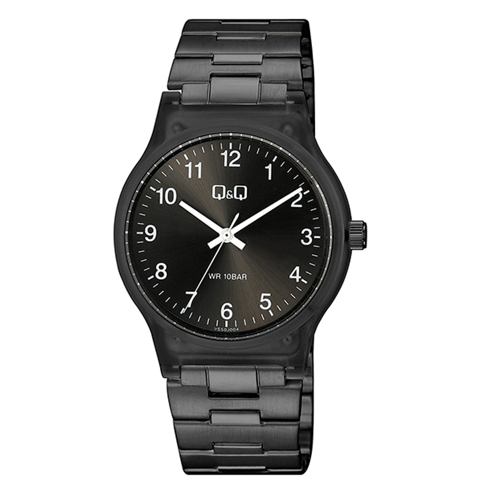 Reloj de pulsera con correa de Acero inoxidable Negro con esfera de color Negro con estilo Fashion resistencia al agua de 100metros