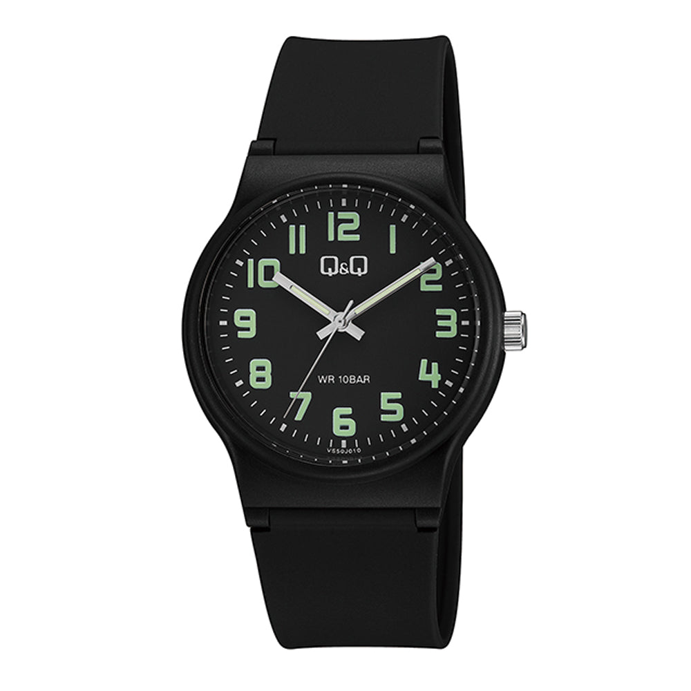 Reloj de pulsera con correa de Resina Negro con esfera de color Negro con estilo Fashion resistencia al agua de 100metros