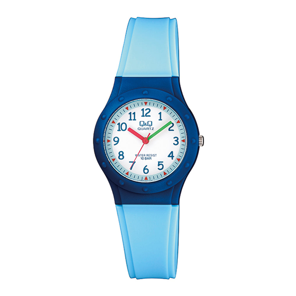 Reloj de pulsera con correa de Resina Azul con esfera de color Blanco con estilo Fashion resistencia al agua de 100metros