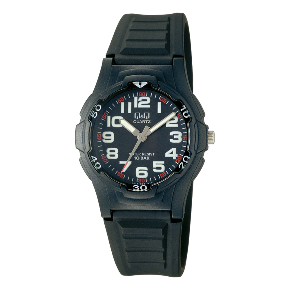 Reloj de pulsera con correa de Resina Negro con esfera de color Negro con estilo Fashion resistencia al agua de 100metros