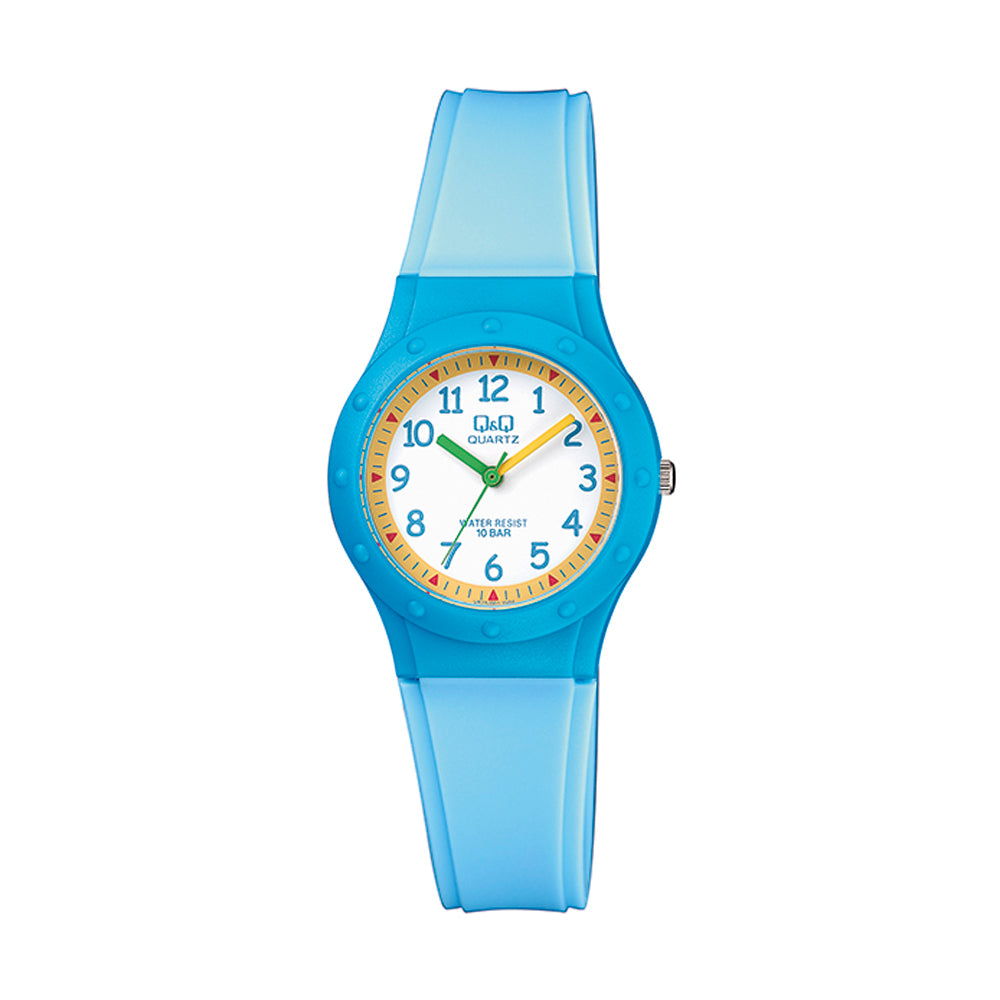 Reloj de pulsera con correa de Resina Azul con esfera de color Blanco con estilo Fashion resistencia al agua de 100metros