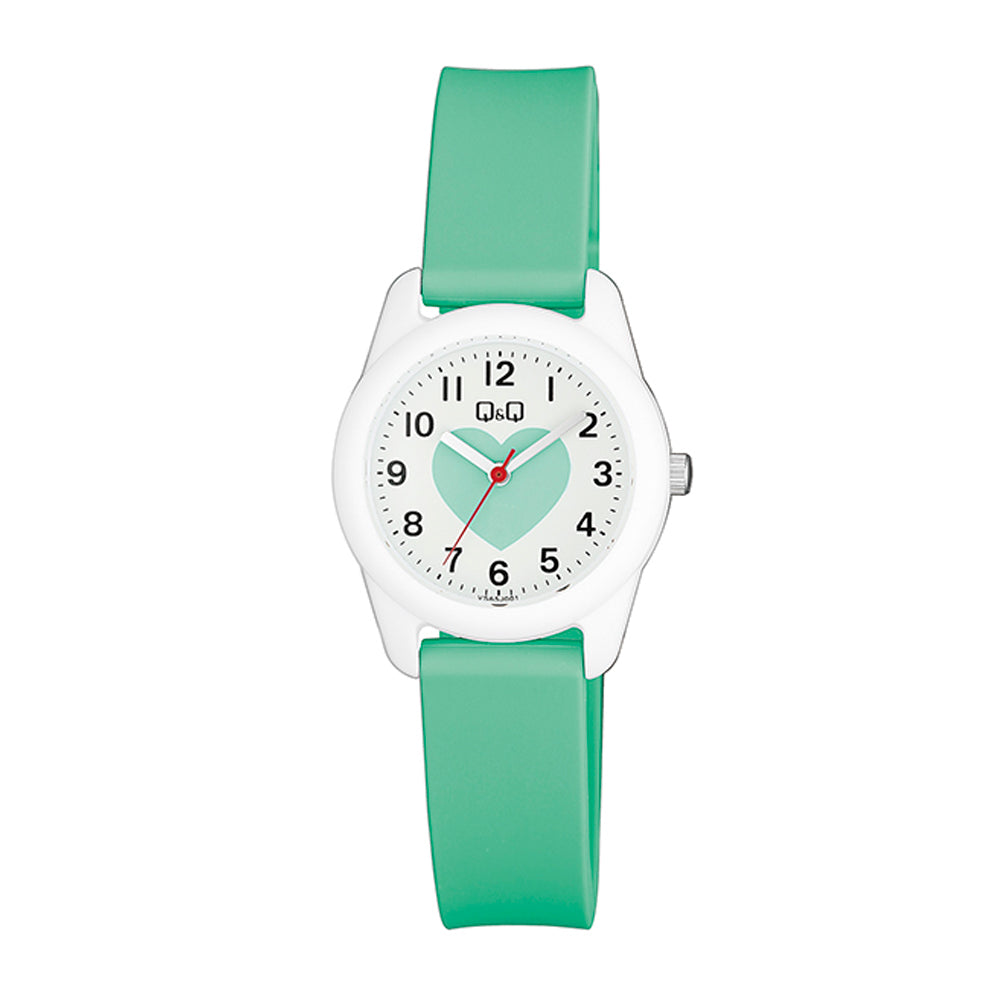 Reloj de pulsera con correa de Resina Verde con esfera de color Blanco con estilo Fashion resistencia al agua de 30 metros